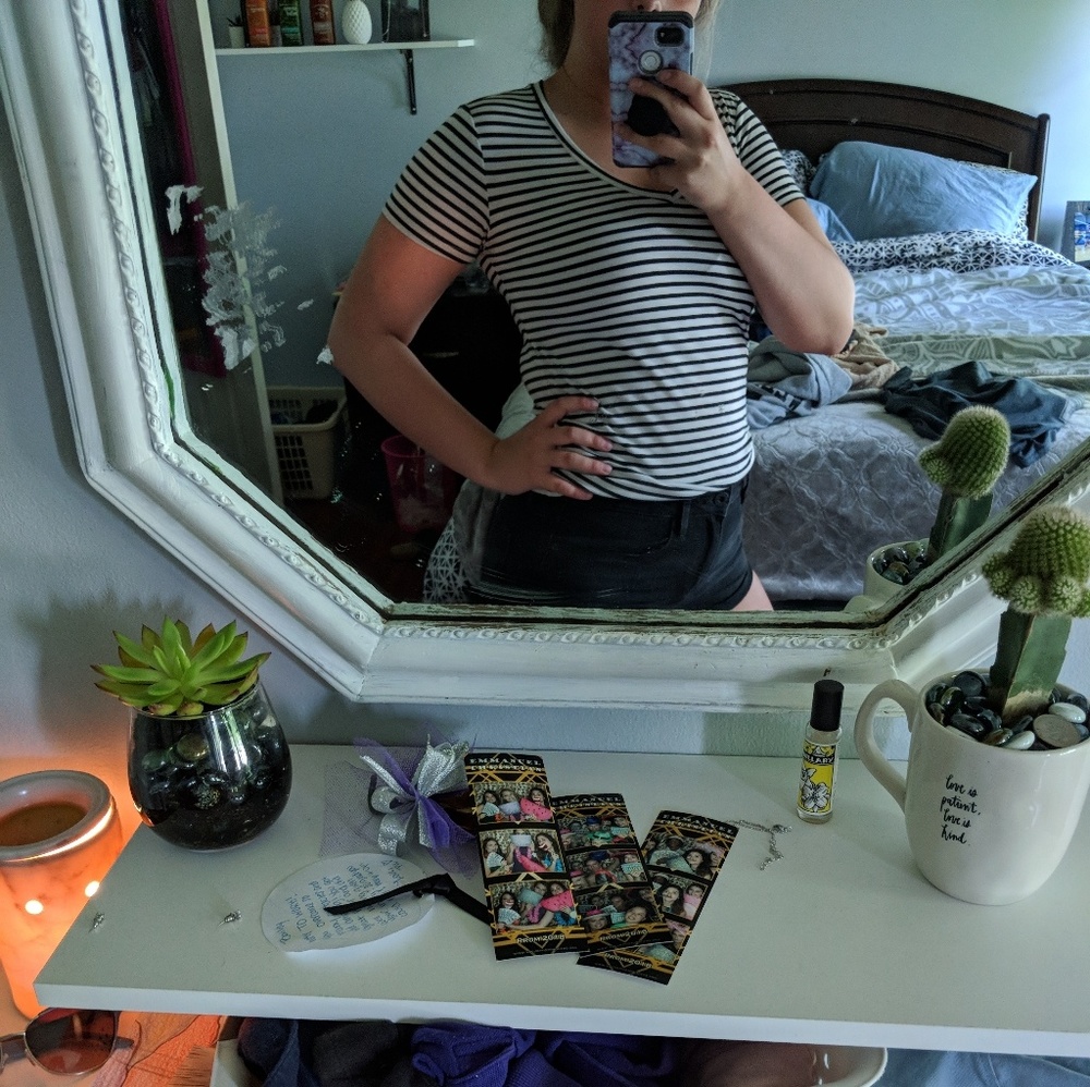 Black and white striped tee